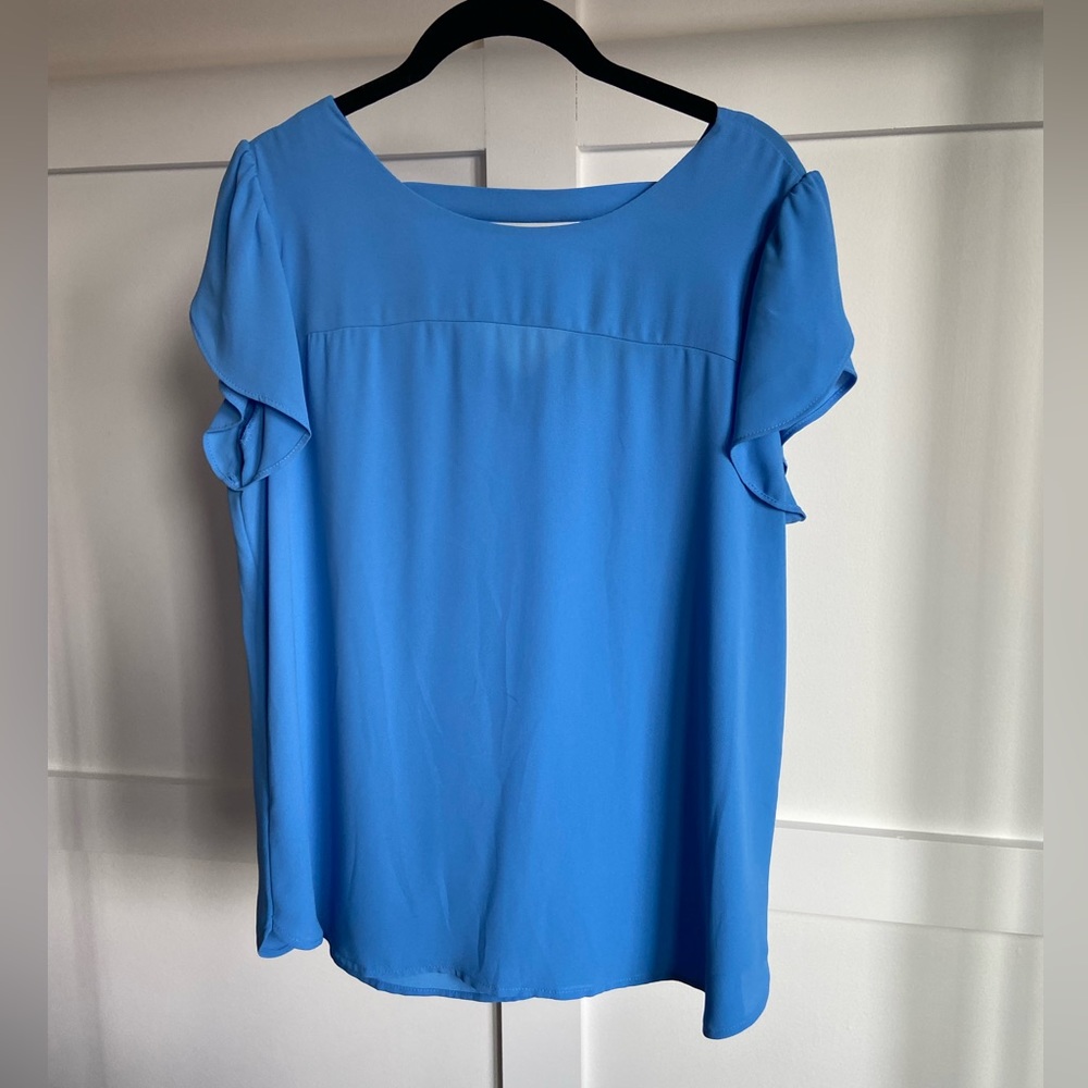 LOFT ruffle-sleeve bar-back top